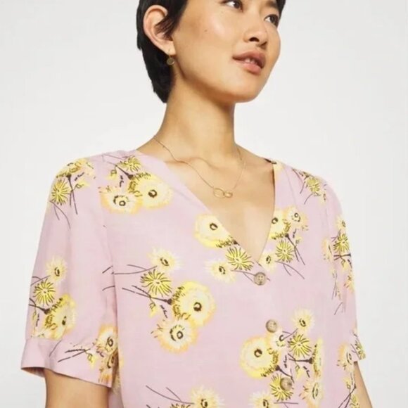 Madewell Plaza Button-Front Shirt in Dutch Dandelions | Size Small - Picture 2 of 8